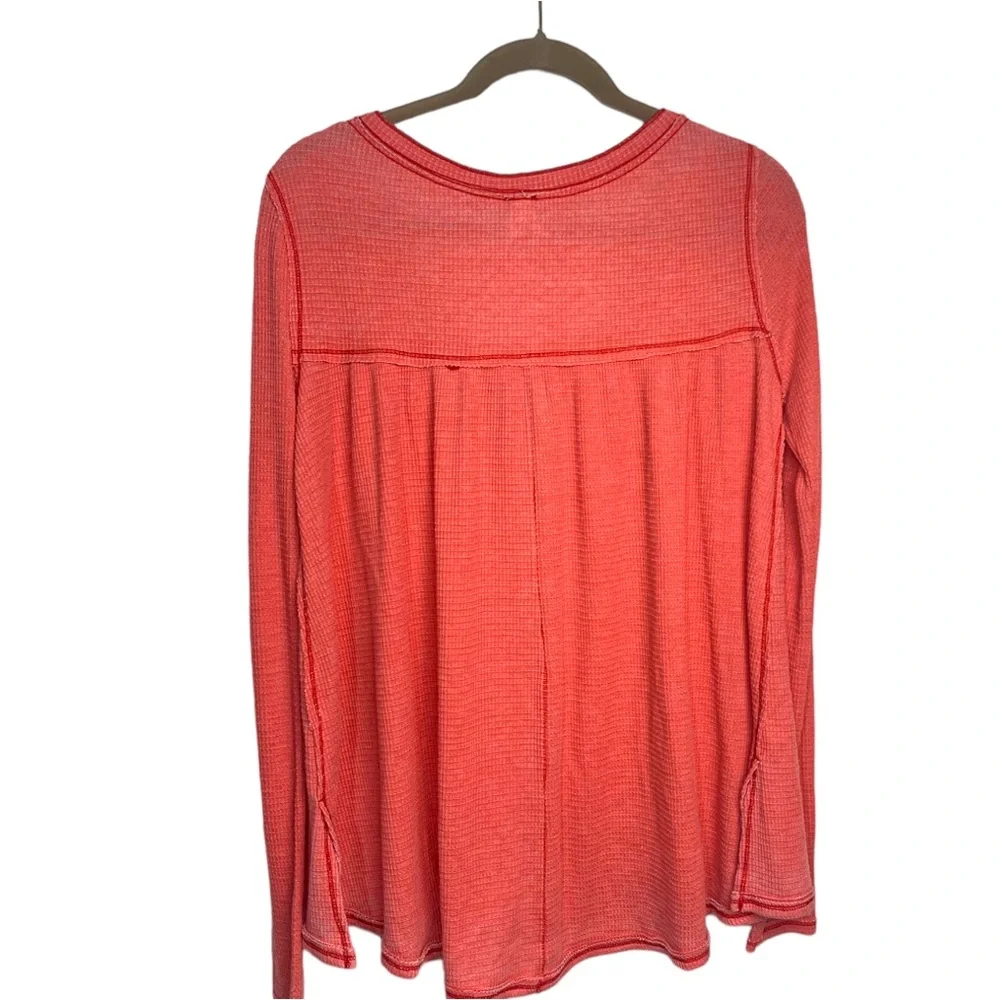Free People Kai long sleeve Henley waffle‎ weave sz M